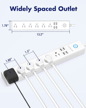 AUOPLUS illuminated switch close-up indicating power and overload protection