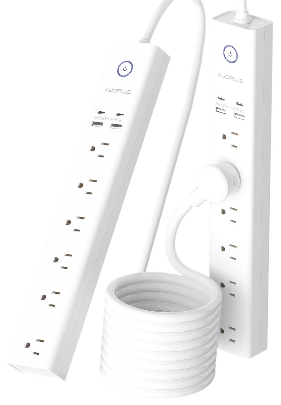 AUOPLUS power strip with 6 outlets and 4 USB ports for full-device charging