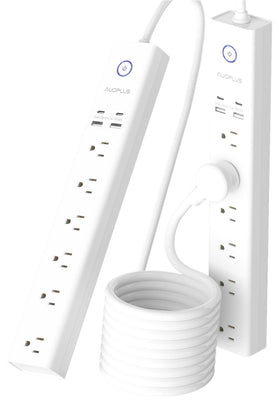 AUOPLUS power strip with 6 outlets and 4 USB ports for full-device charging
