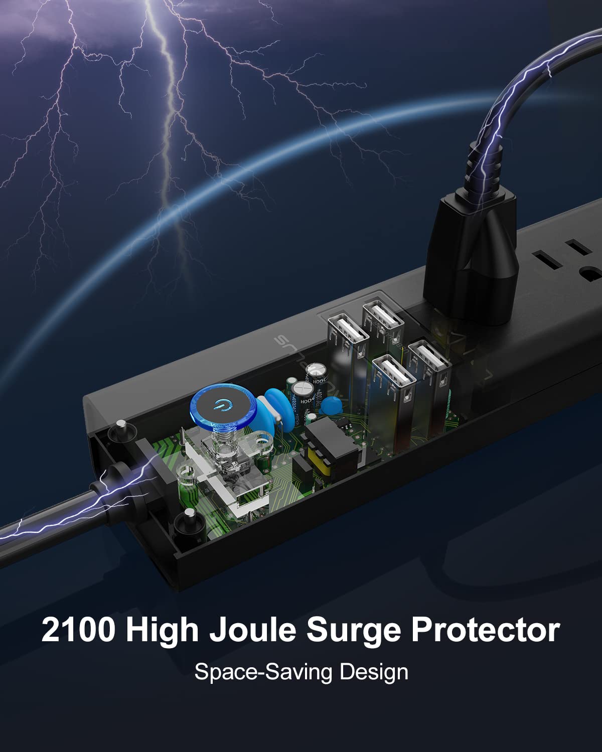AUOPLUS four smart USB ports close-up deliver optimal charging for devices