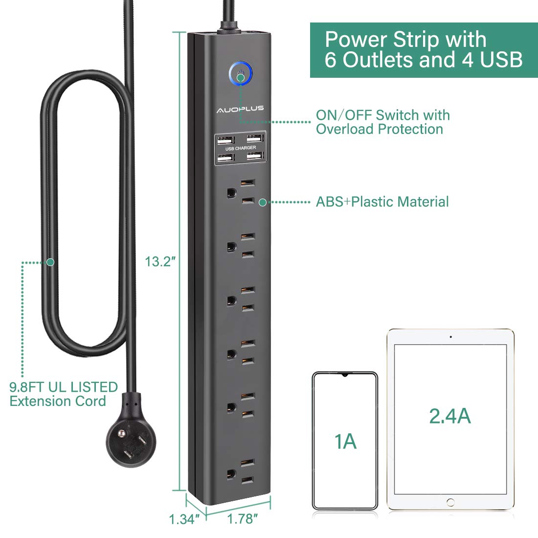 AUOPLUS wall-mount holes enable secure placement in a workspace or workshop