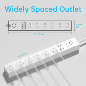 AUOPLUS wall-mountable power strip fits desks and dorm setups