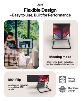 Aura Displays Triple Aero Max tilt stand stabilizes the setup on varied surfaces