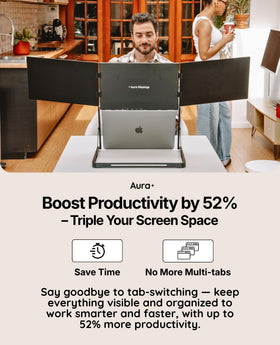 Aura Displays Triple Aero Max travel ready design fits in luggage