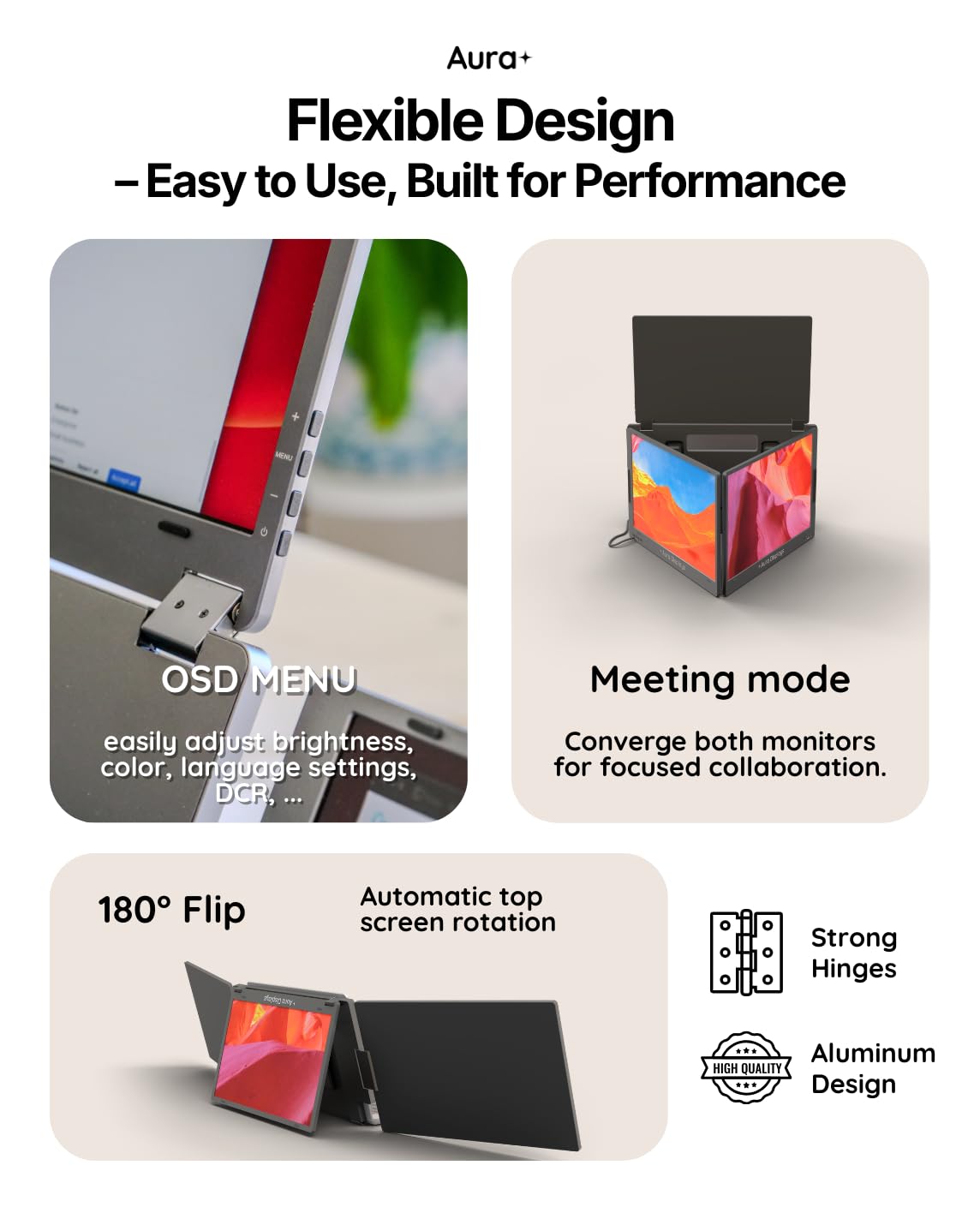 Single USB-C connection keeps setup simple on modern laptops