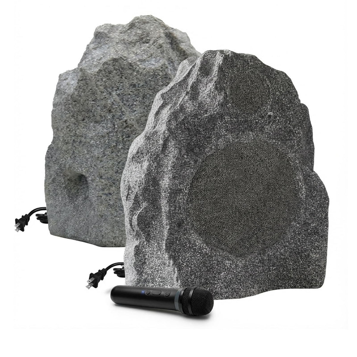 AURAUDIO 8-inch outdoor rock speaker front view delivering immersive stereo sound