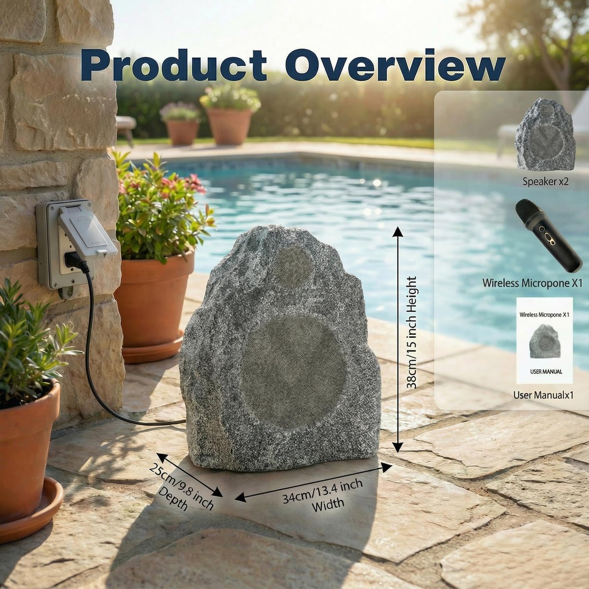 AURAUDIO karaoke microphone pairing with rock speakers for entertainment