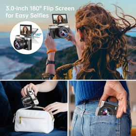 AUREAPIX multi-function 4K camera with anti-shake, time-lapse, and slow motion.