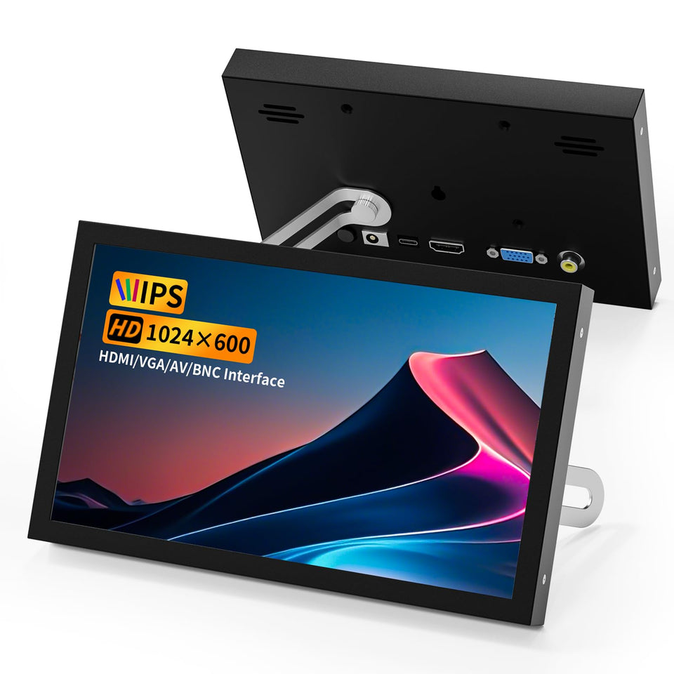 Aurevita front view display showing clear 7-inch screen and built-in speakers for portability