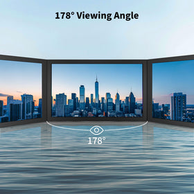 Aurevita screen closeup IPS panel showing sharp 1024x600 picture clarity and wide viewing