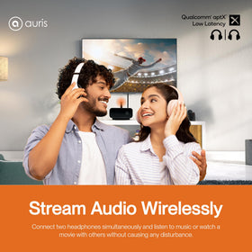 Auris BluMe Duo in receiver mode sends phone audio to a vintage stereo system