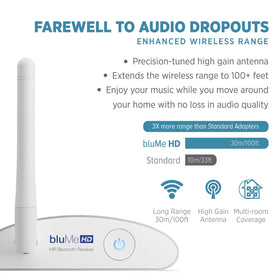 Auris Blume HD connected to AV receiver via RCA cables
