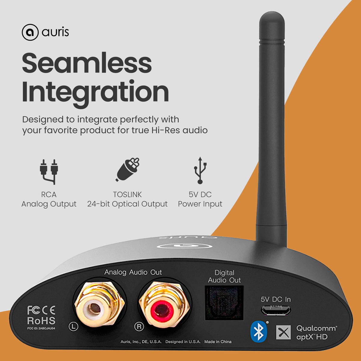 Auris Blume HD close-up with LDAC and aptX chips hints strong codec support.