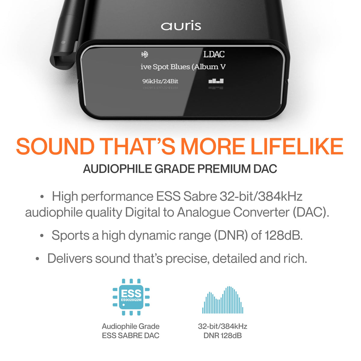 Auris Blume Pro with aptX HD support for clearer streaming.