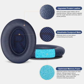 Aurivor Bose QC15 ear pads in midnight blue deliver comfortable fit for daily listening