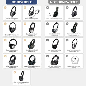 Aurivor Bose QC25 ear pads in midnight blue provide plush memory foam and easy installation