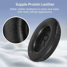 Aurivor Bose QC35 right ear pad detail with soft leather texture.