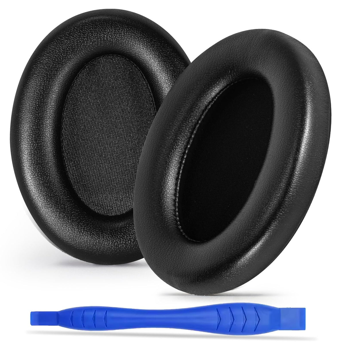 Aurivor front view of replacement XM3 ear pads showing packaging and benefit of a like-new fit