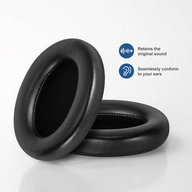 Aurivor ear pads mounted on headphones in use providing restored seal and comfort