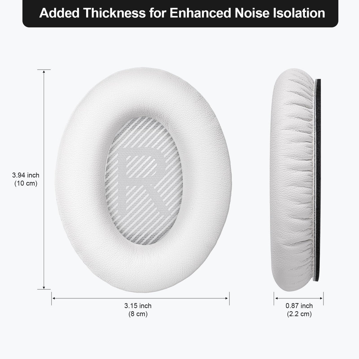 Aurivor thicker earpad design white boosts noise isolation for immersive audio.