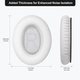 Aurivor thicker earpad design white boosts noise isolation for immersive audio.