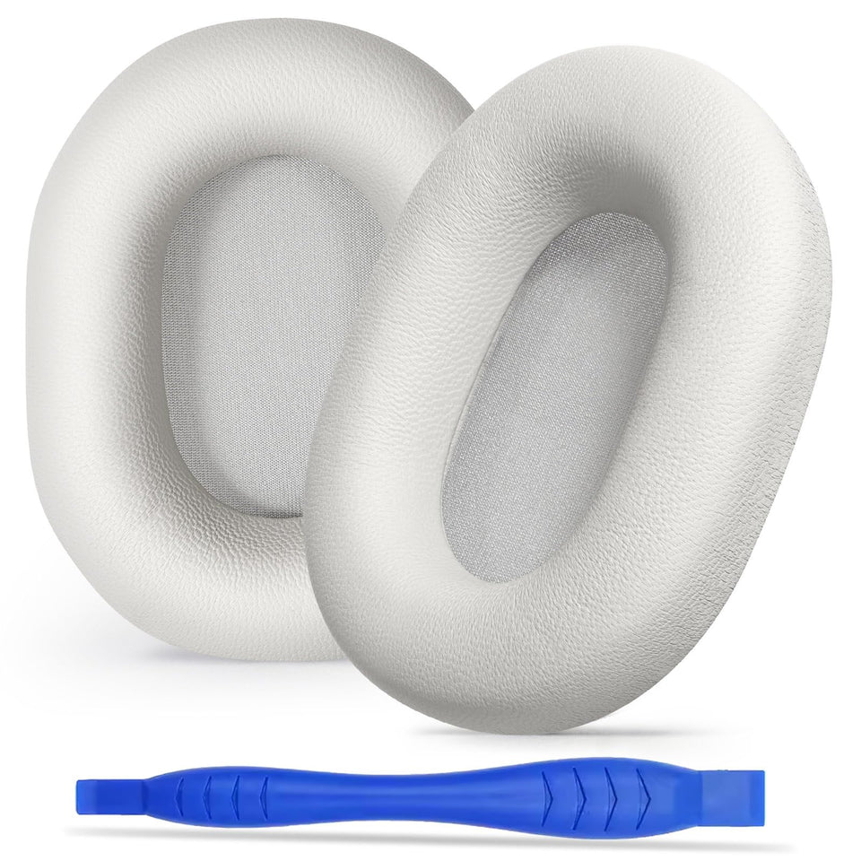Aurivor XM5 leather ear pads front view emphasizes lambskin softness for comfort.