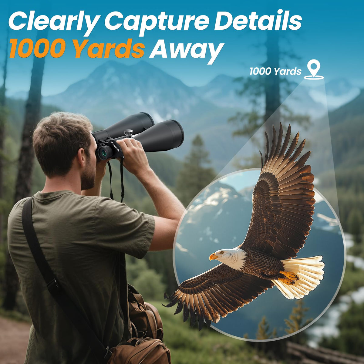 Aurosports 20x80 binoculars low-light scene demonstrates bright, crisp viewing at dawn or dusk.
