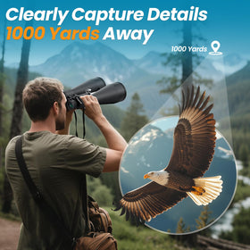 Aurosports 20x80 binoculars low-light scene demonstrates bright, crisp viewing at dawn or dusk.