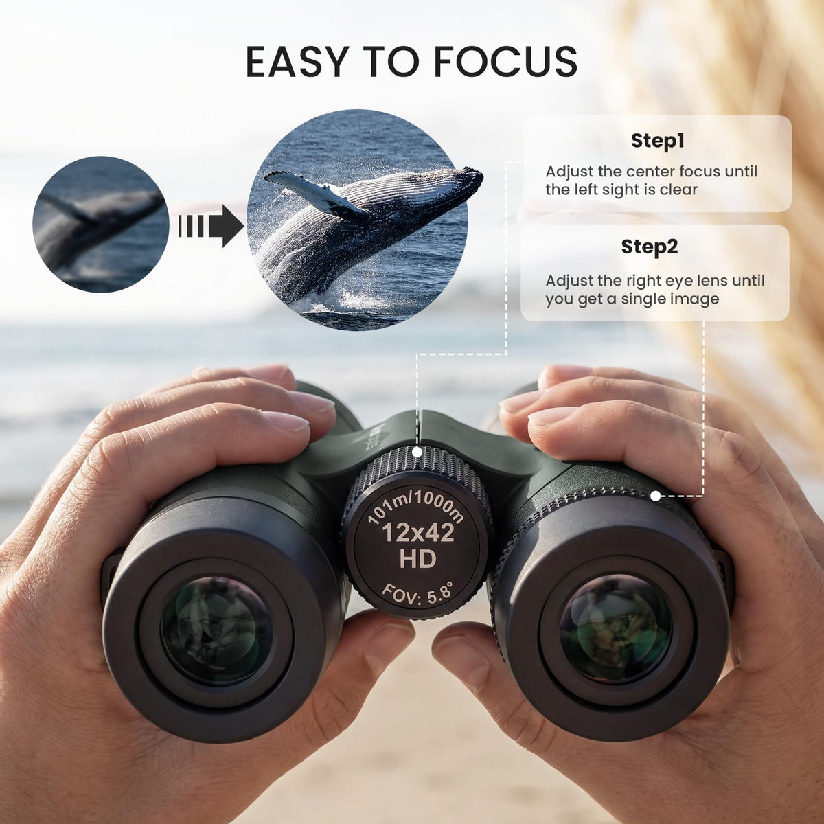 Aurosports twist-up eyecups enhance comfort for glasses wearers.