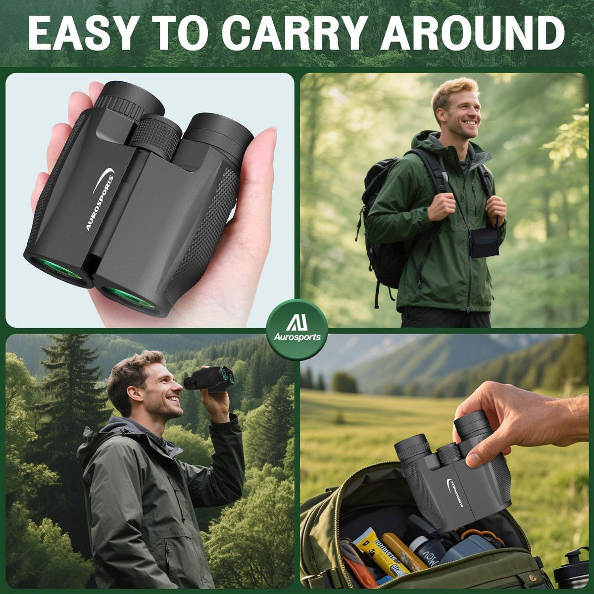 Aurosports binoculars being used birdwatching emphasizing clear distant detail