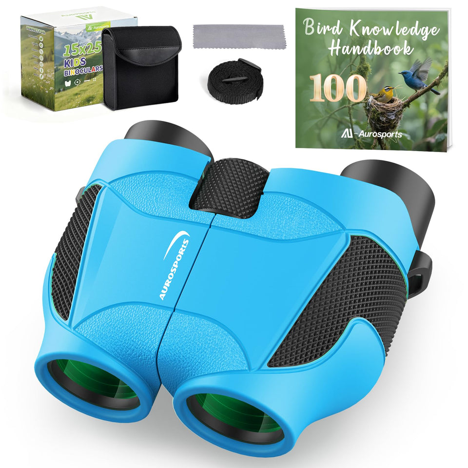 Aurosports front packaging showing compact binoculars and benefits