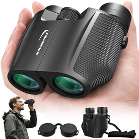 Aurosports front view showing compact binoculars and ergonomic grip benefit portability