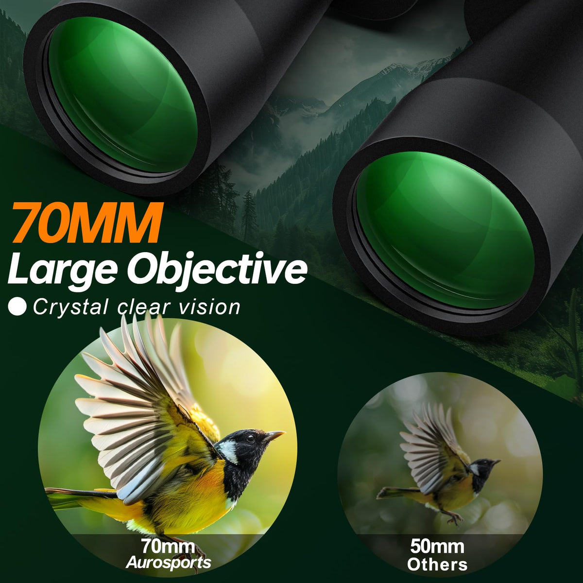 Aurosports binoculars in use for birdwatching delivering closer plumage detail