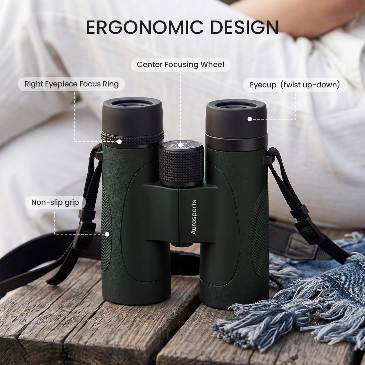 Aurosports lightweight binoculars ideal for long hikes.