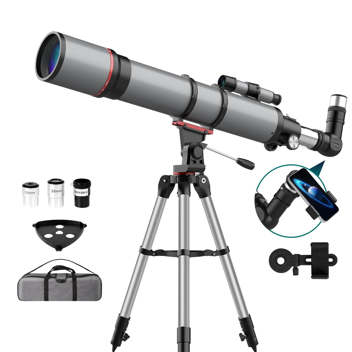 Aurosports telescope with 90mm aperture for bright celestial views ideal for beginners