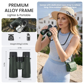 Aurosports wide field binoculars help track fast wildlife.