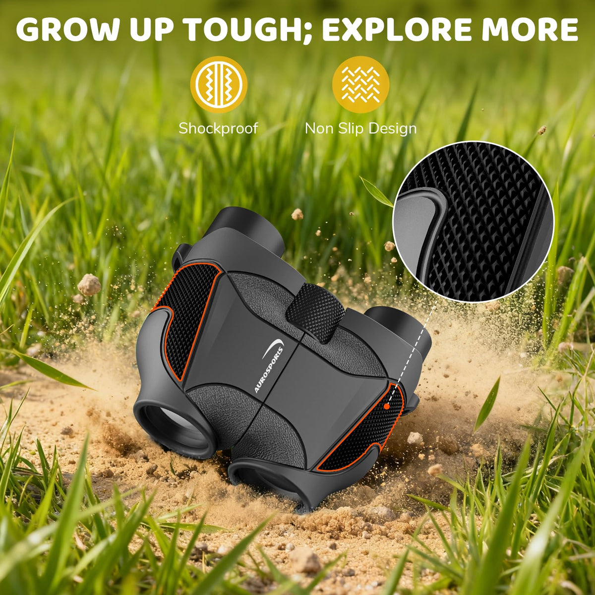 Aurosports kit with carrying case and neck strap for safe transport