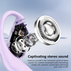 Aurotlu Open Ear Headphones offer up to 60 hours of playback with case power on the go.
