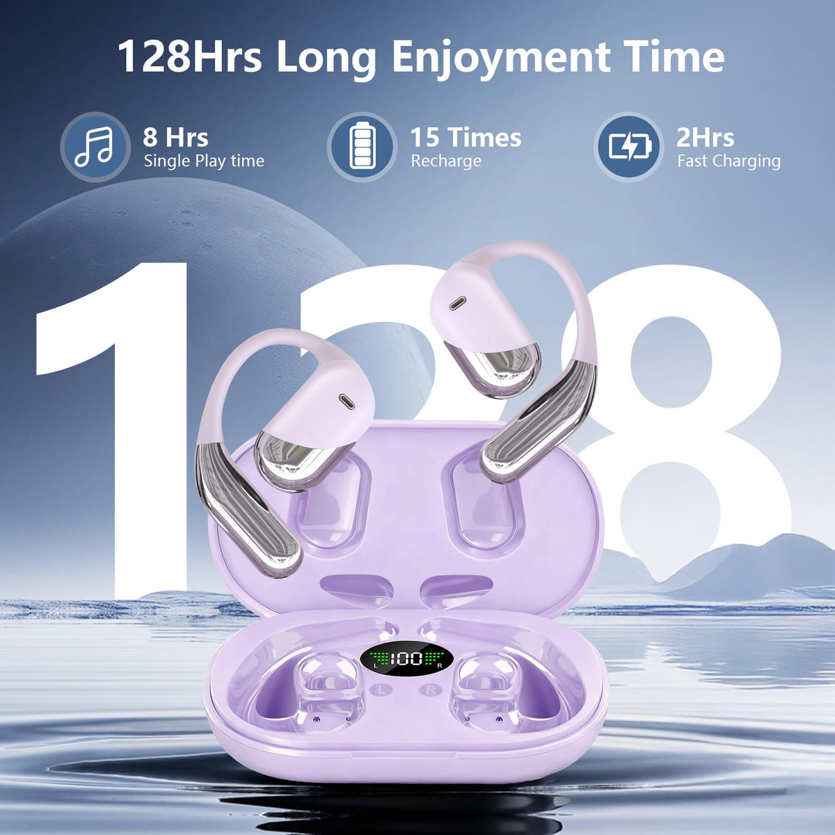 Aurotlu headphones with Bluetooth 5.4 for fast, stable connections during workouts.