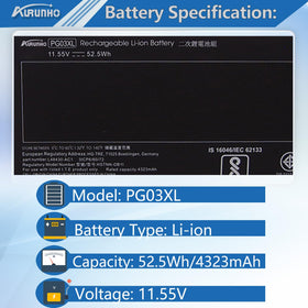 AURUNHO PG03XL close-up of label with part numbers for fast compatibility check