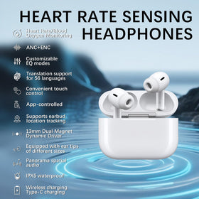 Ausbilew Pro 3 open charging case with earbuds inside, showing battery indicator and convenience