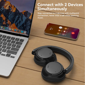 AUSDOM Hybrid ANC headphones Bluetooth 5.4 enables fast pairing and low latency.