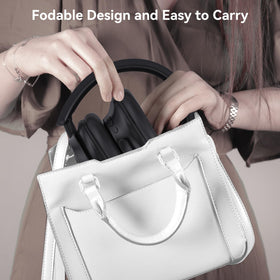 AUSDOM Hybrid ANC headphones travel-ready foldable design saves space.