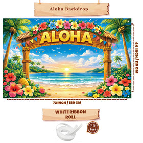 AUSHENKE photo booth backcloth 71x43 inches ideal for vibrant tropical photos.