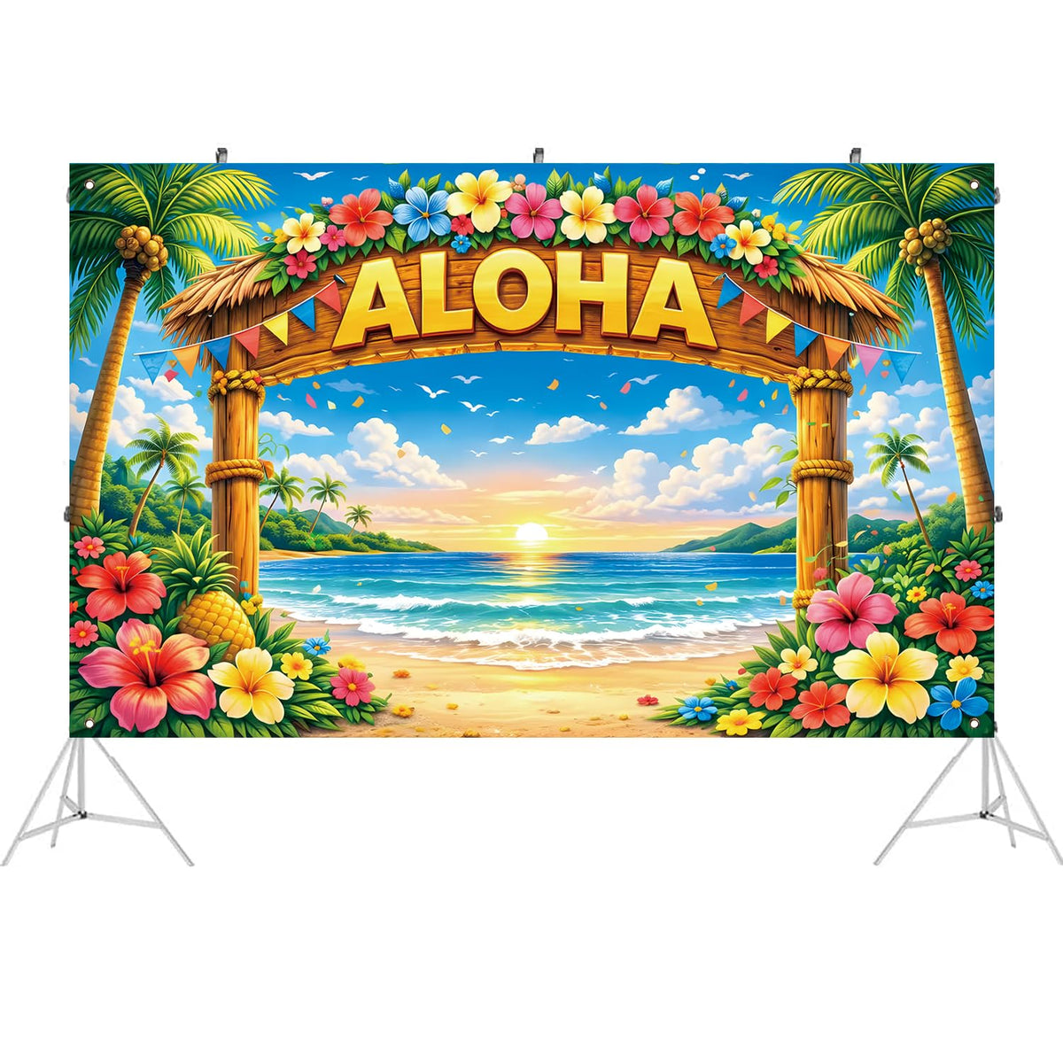 AUSHENKE polyester fabric backdrop lightweight and portable for easy setup.