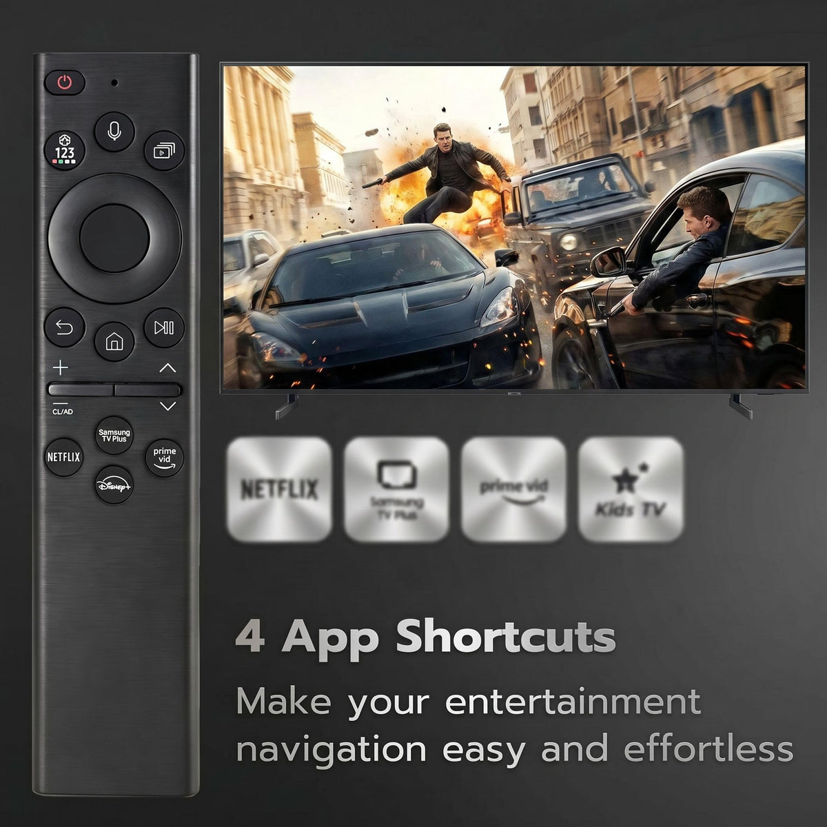 AUSOTUSO intuitive button layout for effortless TV navigation.