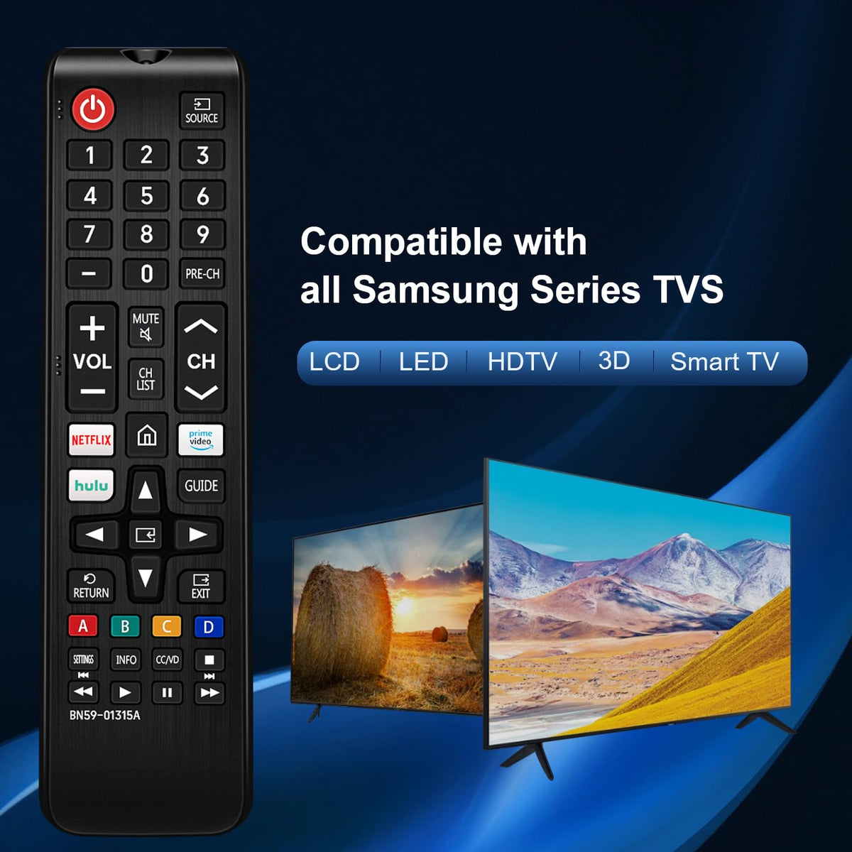 AUSOTUSO Samsung remote back view with ergonomic grip for comfortable handling