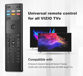 AUSOTUSO Vizio remote back view highlighting the ergonomic curved design for a comfortable grip.