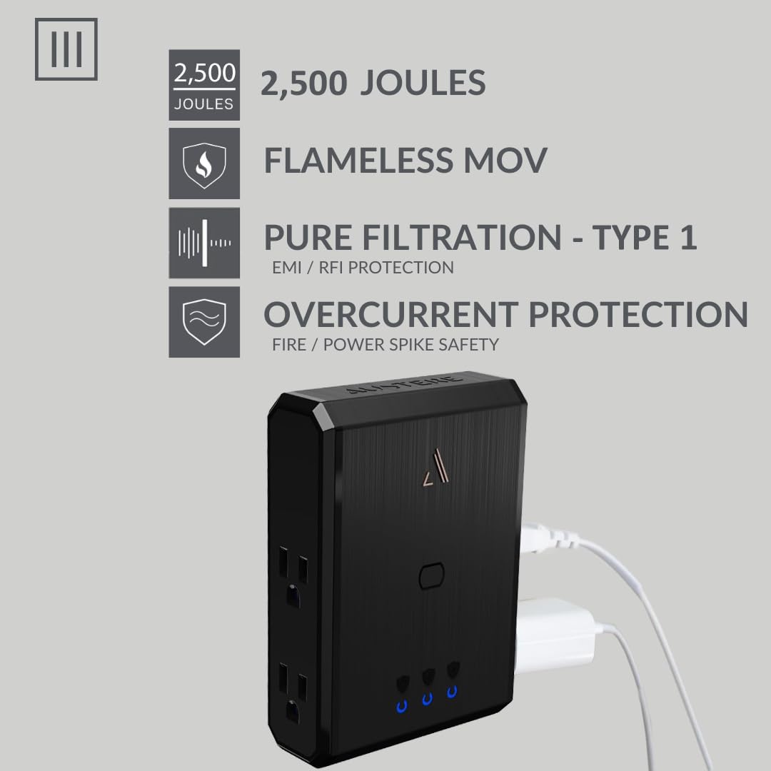 AUSTERE Austere III EMI/RFI filtration reduces line noise for cleaner audio and video.