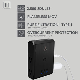 AUSTERE Austere III EMI/RFI filtration reduces line noise for cleaner audio and video.